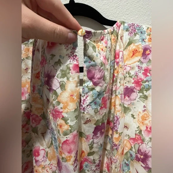 Hayden Los Angeles floral print belted tier poplin midi dress easter - Picture 8 of 11